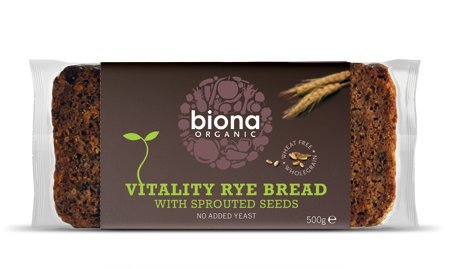 Biona Organic Vitality Rye Bread - Sprouted Seeds - 500g-2 Pack