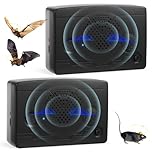 Bat Repellent,2 Pack Ultrasonic Bat Removal to Keep Bat Away for Attic Porch House,Bat Exclusion Device Indoor,Bat Be Gone,Friendly to Human & Pet, Black