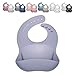 Goobie Baby Silicone Baby Bibs for Girls and Boys - Waterproof Bib Set for Babies and Toddlers - BPA Free Feeding and Weaning Bibs - Modern, Soft, Easy to Clean (Lilac)
