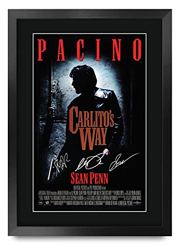 HWC Trading Impasse Le Casting Al Pacino Sean Penn Brian De Palma Cadeaux Printed Affiches Image Autographes pour Les Fans De Souvenirs De Film - A3 Encadrée