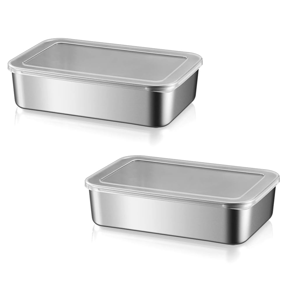 CTRLZS Square Disk with Cover Bake Tray Cake Tray Food Grade Rectangular Food Storage Box Container
