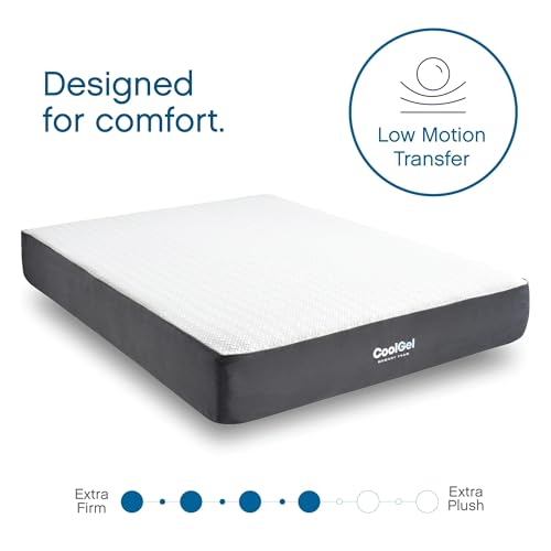 Image of COOL GEL Memory Foam 10-Inch Mattress, CertiPUR-US Certified, Mattress in a Box, California King, White