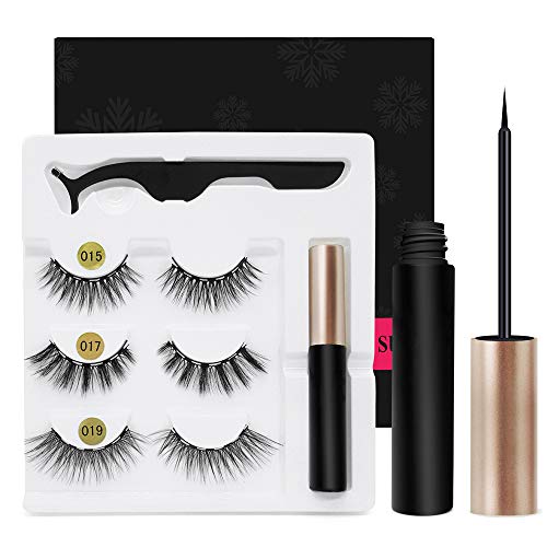 Magnetic Eyelashes 3 Pairs/Box Magnetic Eyelashes With Eyeliner Kit Reusable Waterproof