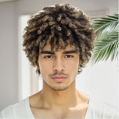 Gnimegil FBA-KDNW892-3 Ombre Blonde Dreadlock Wig Male Short Braided Wigs Fake Dreads Men Guys Wig Natural Afro Synthetic Hair Braids Short Braid Wig thumb #7