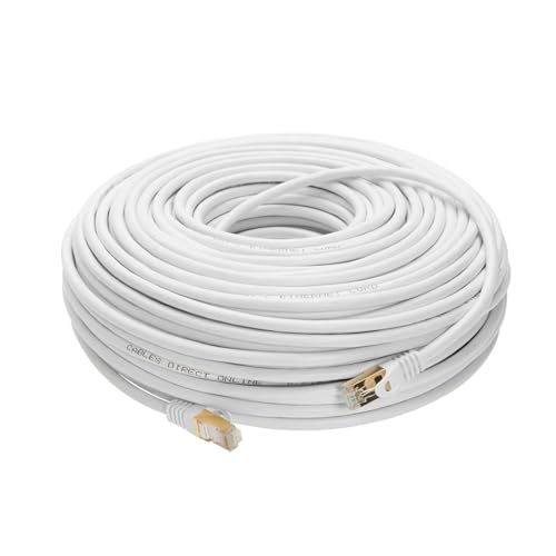 Image of 50FT S /FTP CAT 7 Gold Plated Shielded Ethernet RJ45 Copper Cable 10 Gigabit Ethernet Network Patch Cord Cat7 (50ft