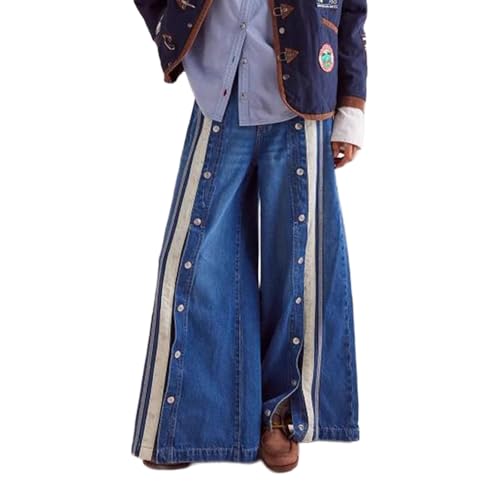 Baggy Jeans Men Y2k Studded Baggy Striped Jeans Loose Fit Detachable Studded Oversize Casual Wide Leg Denim Pants