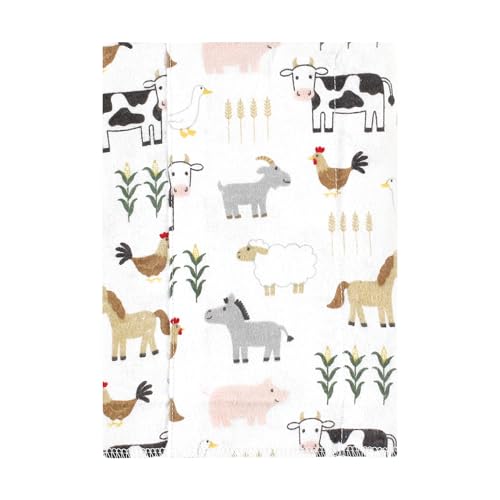 Image of Luvable Friends Hudson Baby Flannel Burp Cloths 7pk, Pastoral Farm