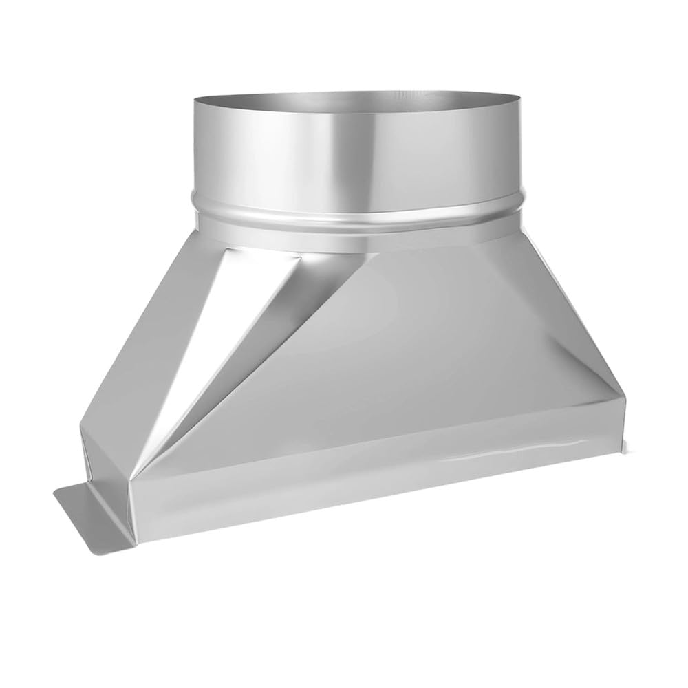 Hndhbfgrt Galvanized Duct Transition, 3-1/4" X 10" X 4" Rectangular to Round, 4" Diameter Microwave Exhaust Vent Kit