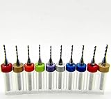 Ten Size Solid Carbide Drill Bit Set .037' - .0465' #63#62#61#60#59#58#57 1.12mm 1.15mm #56 1/8' Shanks