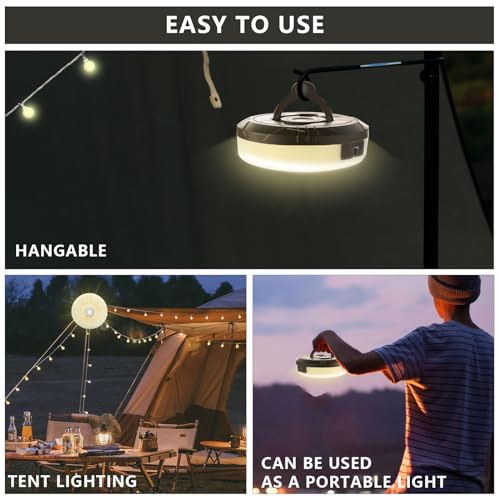 IXYHKB Camping String Lights, Outdoor Waterproof Portable Stowable String Light, Rechargeable Camping String Lights Reel - Image 3