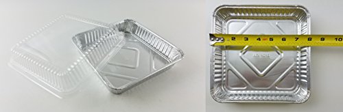 Handi-Foil Square Aluminum Foil Cake Pan W/Clear Dome Lid - Disposable Pans (Pack Of 50 Sets) #TOP2