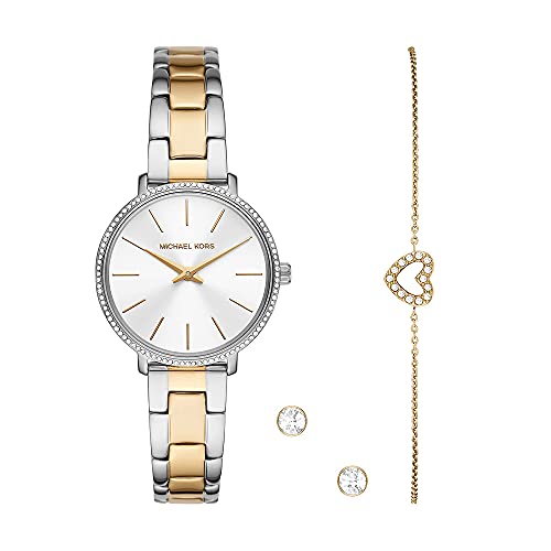 Michael Kors Montre pour Femme Pyper, Mouvement à deux Aiguilles, Boîtier en Acier Inoxydable Argenté de 32 mm avec Bracelet en Acier Inoxydable, MK1041