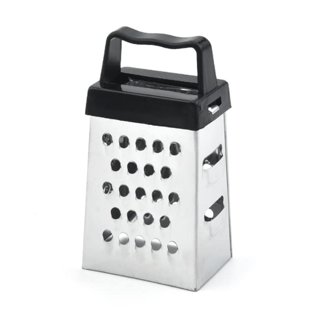 Mini rallador, queso de acero inoxidable, jengibre, especias vegetales, rallador pequeño para cocina (negro)