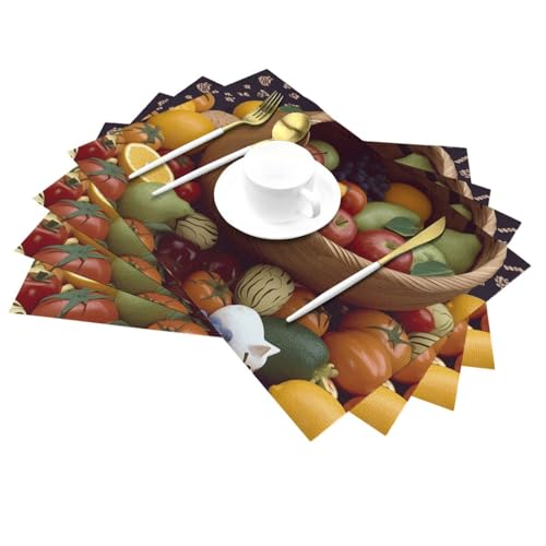 Lot de 6 sets de table PVC lavables et protège-table résistant mariage - 7