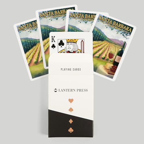 Lantern Press Santa Barbara, California, Escena Viñedo, 52 cartas póker miniatura 6