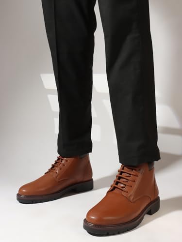 Image of Carlton London Men's Ankle Lace-Up Round Toe Comfortable Boot