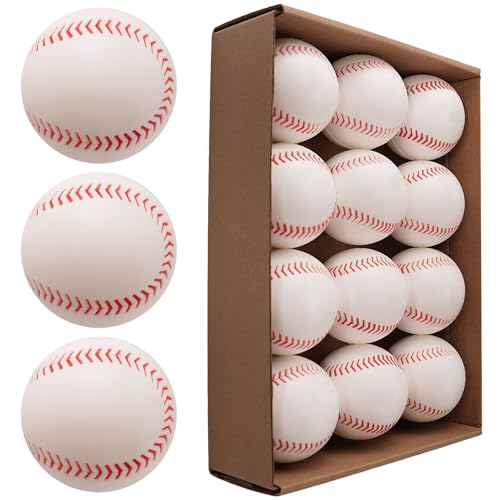 GKK 12pack Pitching Machine Baseballs 9inch 3.5oz PU Material Ball for TeenagersTo Practice Hitting and Fielding Practice