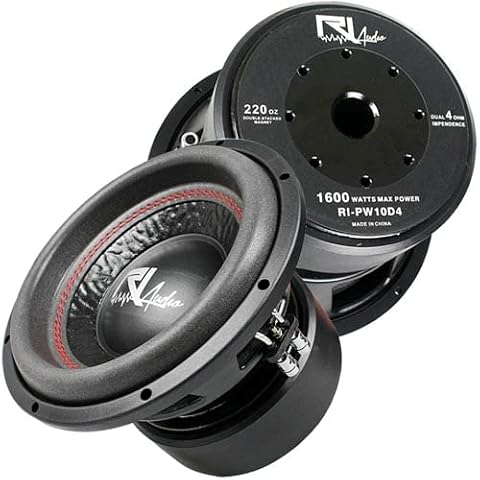 RI Audio 10" Subwoofer 1600 Watts Max Dual 4 Ohm Energy Series RI-EW10D4 2 Pack Cover
