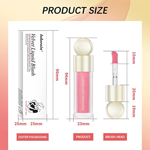 Liquid Blush For Cheeks,Lightweight Breathable Feel,Natural Looking,Silky Smooth Creamy Formula,Velvet Mousse Highly Pigmented Waterproof Long-Wearing,Blends Perfectly Onto Skin Nude Pink（0.26Oz） #TOP6