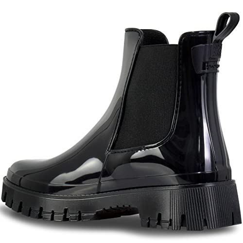 Lemon Jelly Short Rain Boots - Casual, Lemon-Scented Chelsea Boots - Water-Friendly Rain Shoes - Slip-On Ankle Platform Booties2