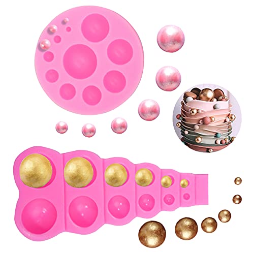 DIY 3D Pearl Fondant Mold Ball Pearl Semi Sphere Chocolate Silicone Molds Cake Decorating Sugar...