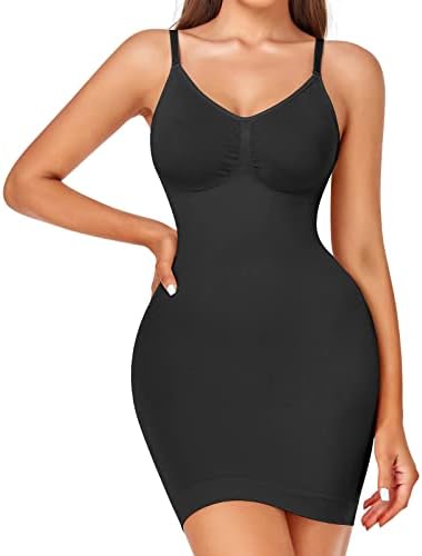 Women’s Dress Slips for Under Dresses Tummy Control Shapewear Full Slip Body Shaper Seamless Spaghetti Strap