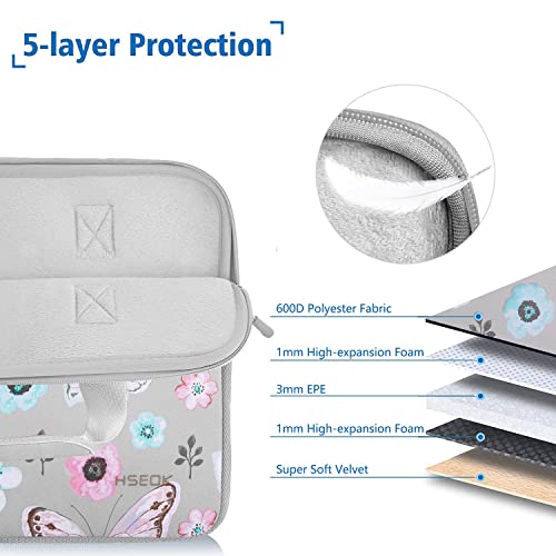 Image of Hseok Laptop Sleeve 13.3-14 inch Case with Small Pouch, Neoprene Computer Bag Compatible with MacBook Neo /Pro 14 M5 /M4 /M3 /M2 /M1, Mac Air /Pro 13.3, XPS 14 and Most 13-14 inch Notebooks,B02F01