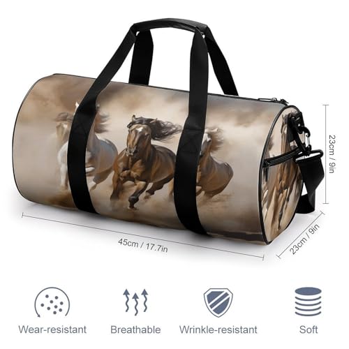 Gym Bag For Women Men Lightweight Three Running Horses Print Duffel Bag Personalized Travel Bags For Travel Sports2