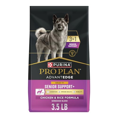 Purina Pro Plan AdvantEDGE Senior Support Plus Shredded Blend Chicken and Rice Formula Dry Dog Food...