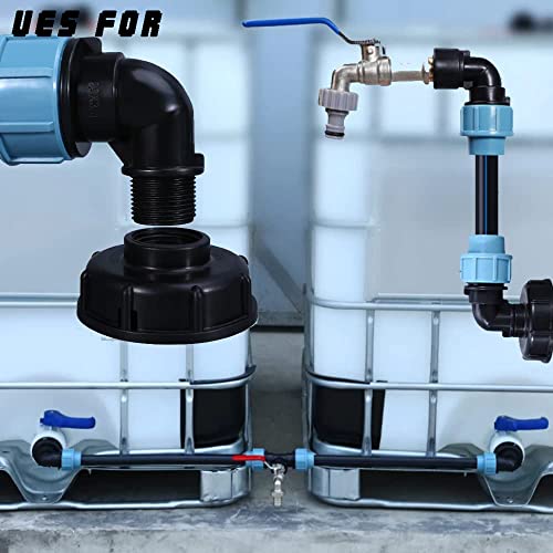IBC Tank Thread Connector s60x6 Adapter To Mdpe Water Pipe Fittings Elbow Outlet 32mm - Image 2