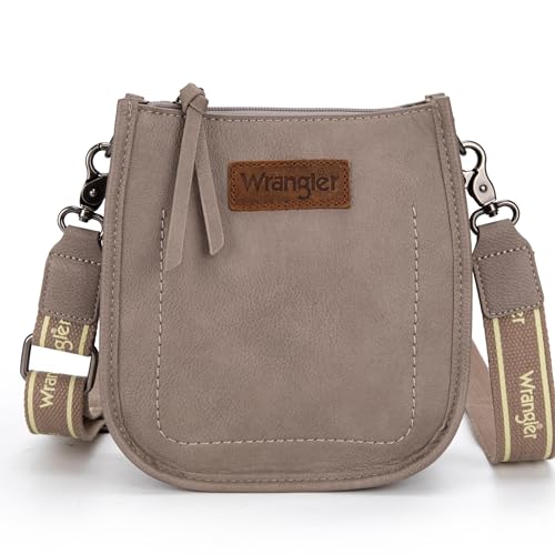 Wrangler 女性用小型クロスボディバッグ、調節可能なストラップ付きミニショルダーパース、ビーガンレザー携帯電話財布、旅行用、デートナイト用のかわいい毎日のハンドバッグ、WG119-077KHの商品画像（Amazon）