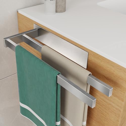 Vista Handtuchhalter ohne Bohren SUS304 Edelstahl Handtuchhalter Gebürstet Robuste &langlebige Badezimmer handtuchstange Starker Kleber 40cm Silber