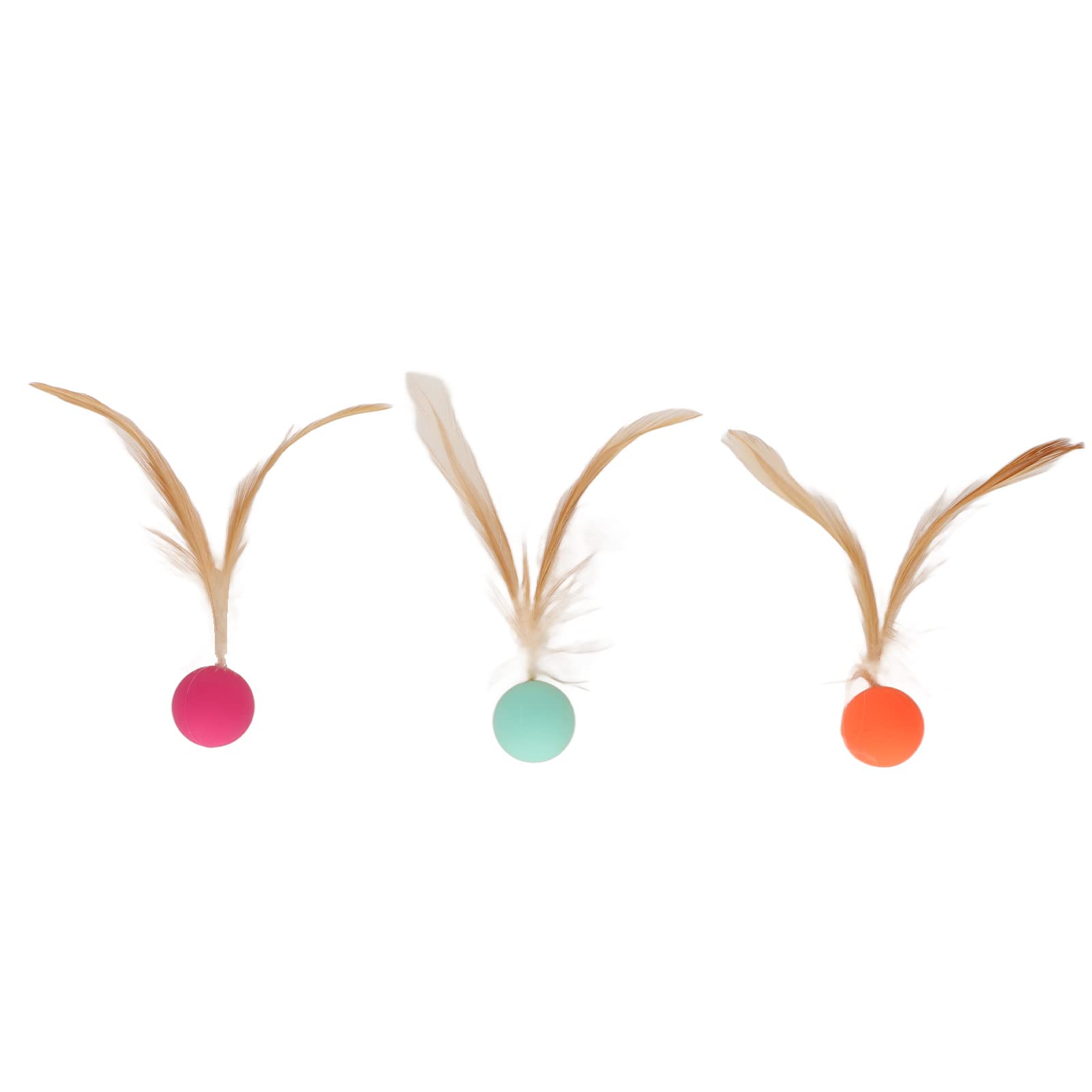 Bola de Teaser de Gato, Bolas de Gato Juguetes Plumas Interactivas de Suave Flexible 3pcs de para Gatitos Gats Perros Pequeños Cachorros Perritos