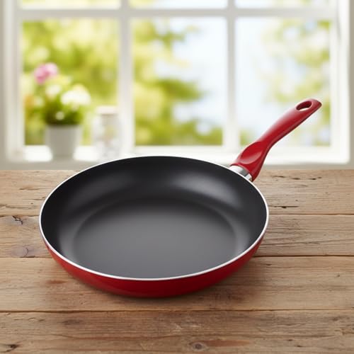 Lotus 26 cm Yapışmaz Kızartma Tavası, Kırmızı Zemin Kış Desenli (Geyik ve Kar Tanesi)