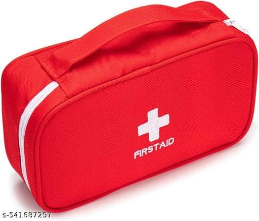 KENYS Polyester Multi-Function Large Medical Kit First Aid Pouch | Medicine Organizer Boxx for Travelling Car, Home, Office | Emergency First Aid Kit Boxx Organizer, RED 3