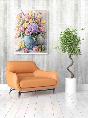 Image of Stamped Cross Stitch Kits for Adults Beginner,Flower Counted Cross Stitch Kits Printed Stitching Cute Patterns Dimensions Needlepoint Art Crafts Embroidery Kits for Adults Beginners (15.7x11.8 inch)