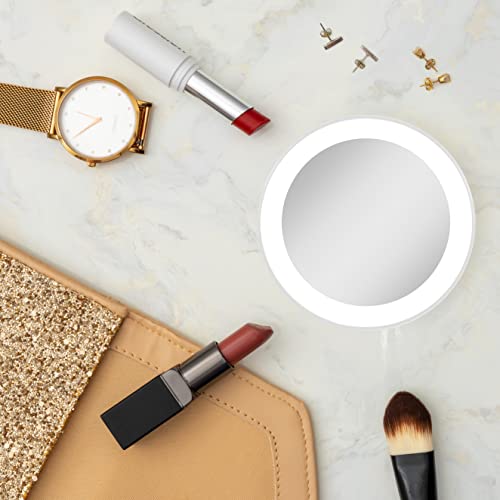 Zadro 3.5 Led Compact Mirror With Light 10X Travel Mirror Handheld Makeup Mirror Wall Mounted Suction Cup Shaving Mirror #TOP3