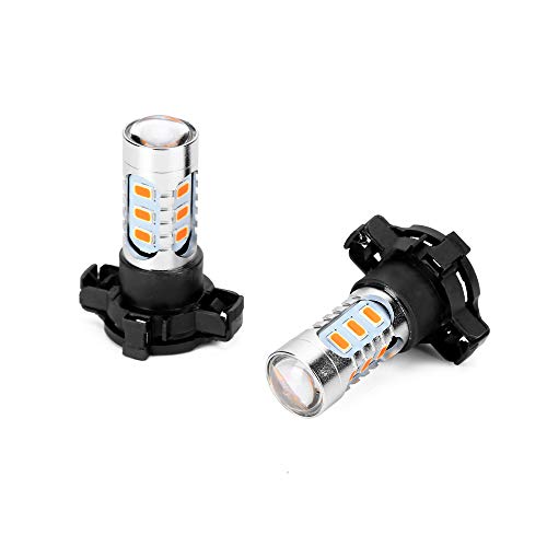 GFJMC 2 Pieces of Amber Error free LED SMD PY24W Turn Signal Lights for BMW E90 E92 E93 328i 335i M3