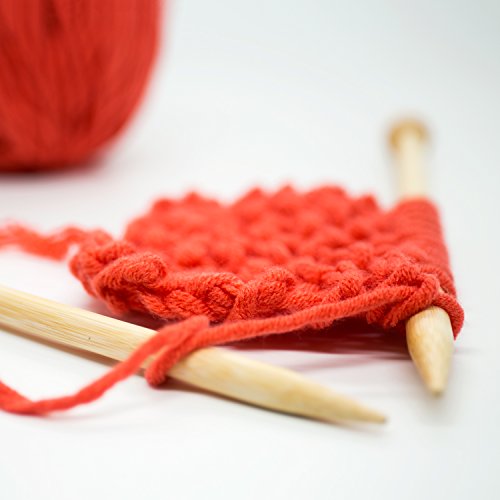 36PCS Bamboo Knitting Needles, Single Pointed Carbonized Knitting Needles, 18 Sizes, 2.0mm-10.0mm, Use for Handmade Creative DIY, 9 Inches Length