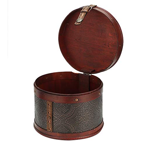 Boîte de Rangement en Bois Vintage, boîte de Rangement rétro, Organisateur de Bureau à thé Rond et Rond, boîte de Rangement en Bois, Contenant de Bijoux, boîtes gigognes décoratives en Bois(B)