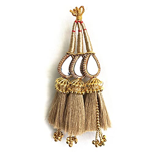 SANDYNAVZ Mirror Design Paranda Parandi Braid Tassles Hair Accessory (Golden) pranda prandi Braid Extension (Gold)_Products_Newp5