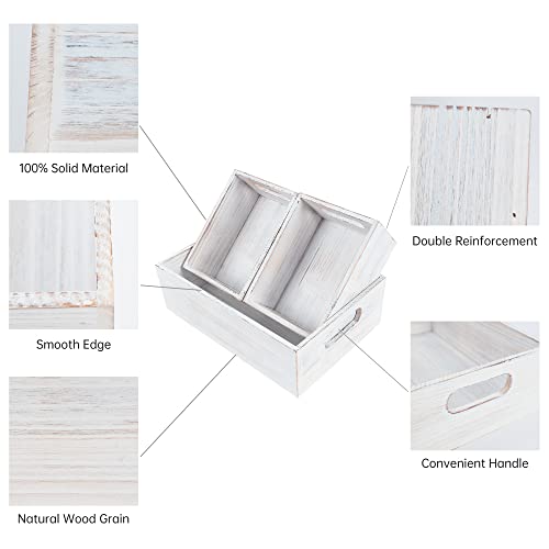 Phoenancee Wooden Crate For Storage,Wood Decorative Display Crate Box Set Of 3,Rustic Nesting Boxes With Handles,Farmhouse Container Basket Bin Home Decor With Natural Wood Aroma #TOP2