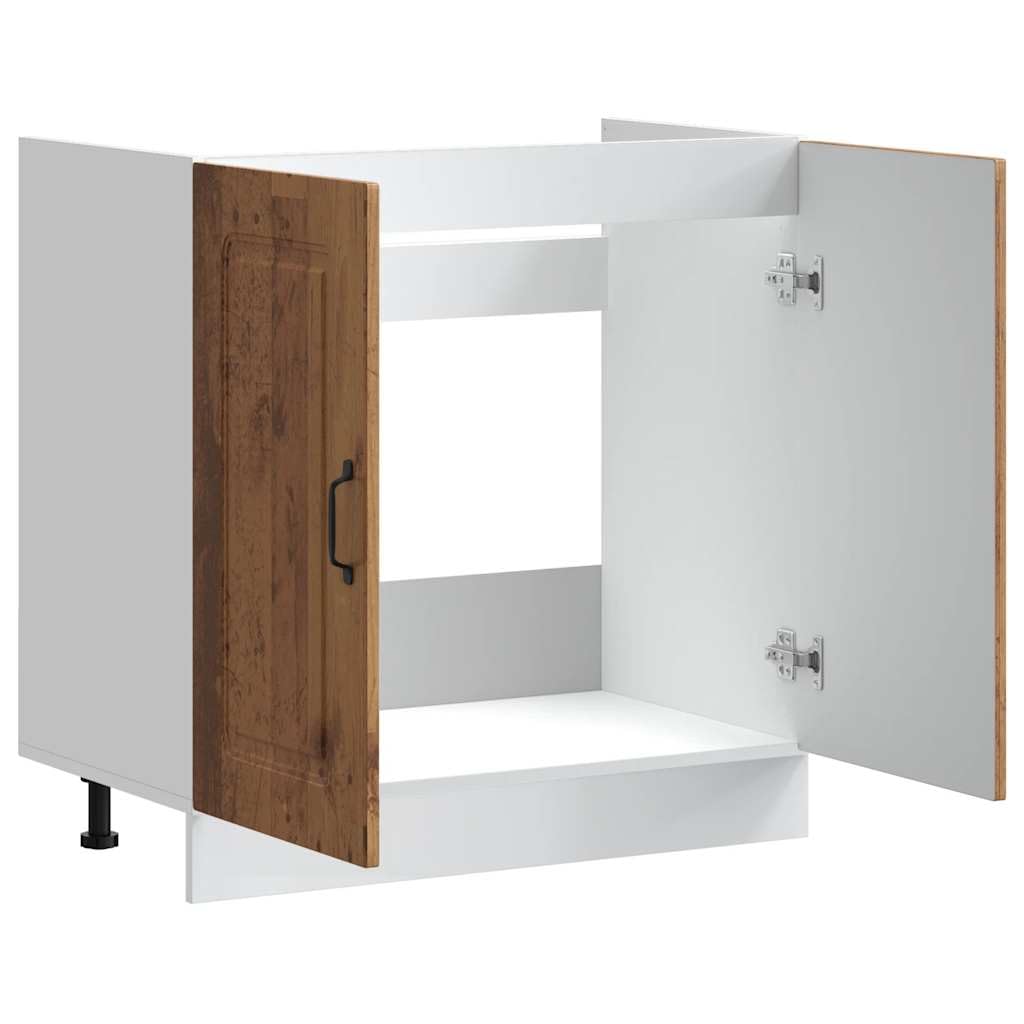 Genérico Mueble bajo para Fregadero Kalmar Madera Vieja 80x46x81,5 cm,Mobiliario,Armarios y Almacenamiento,Armarios de Cocina,853455
