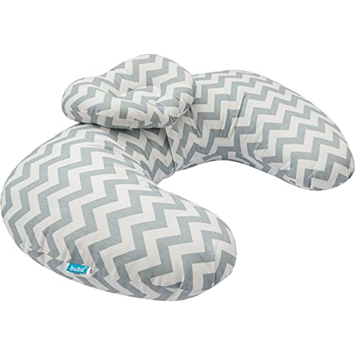 Almofada de Amamentação com Travesseiro - Cinza, BUBA, Cinza