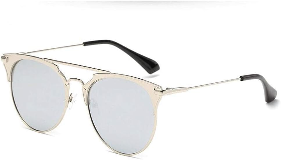 Sunglasses for Women, Transparent Flat Lenses Metal Frame