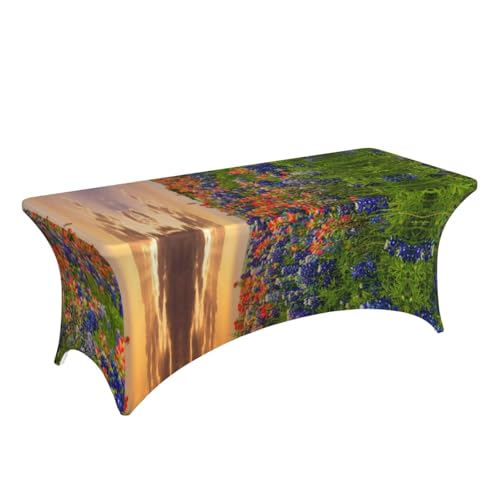 Nappe de table extensible infroissable Texas Bluebonnets 1,8 m