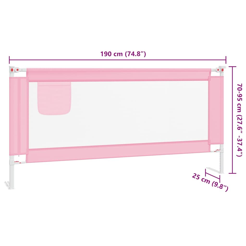 Generisch Kleinkind-Bettschutzgitter Rosa 190x25 cm Stoff,Baby & Kleinkind,Babysicherheit,Baby-Bettschutzgitter,10205
