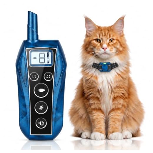Tidurkg Mini Small Cat Shock Collar 5-30lbs, Ultra-Light & Thin 2000FT Cat Training Collar with Beep & Vibration & Safe Gentle Shock，IPX7 Waterproof,Blue
