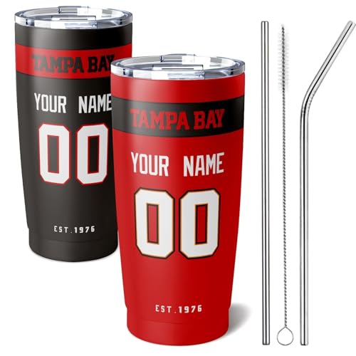 Image of ANTKING Tampa Tumbler 20 oz Travel Coffee Cup Custom Name Number for Men Women Boy Gifts