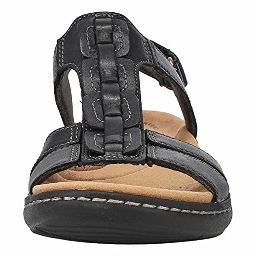 Clarks Women's Laurieann Kay Flat Sandal - Comfortable Casual Summer Shoe - Women's - Pool and Beach - Slip-On - Size 7